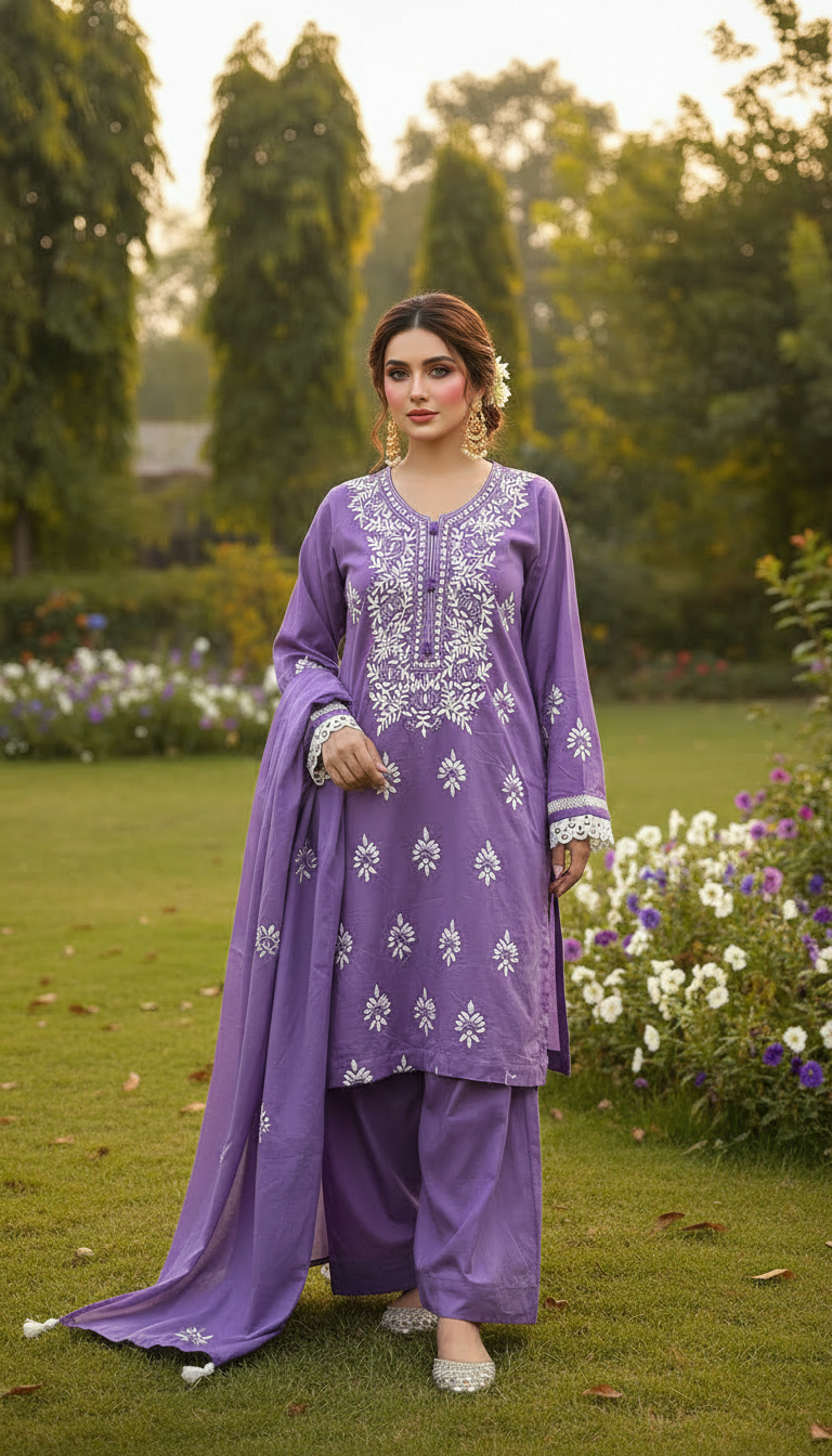 Bloom Embroidered Lawn Suit 3 Piece